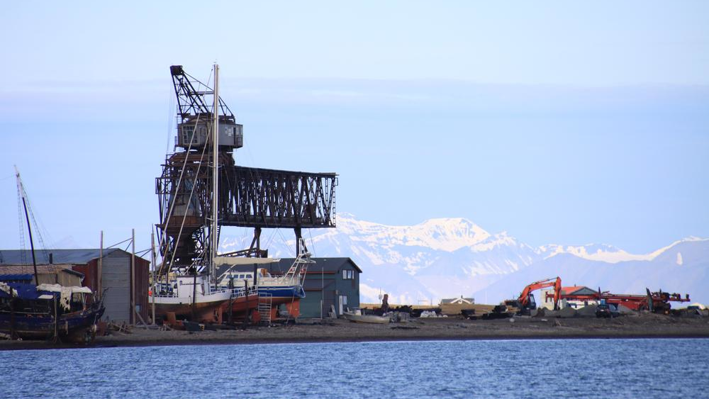 Coal harbour in Longyearbyen in summer