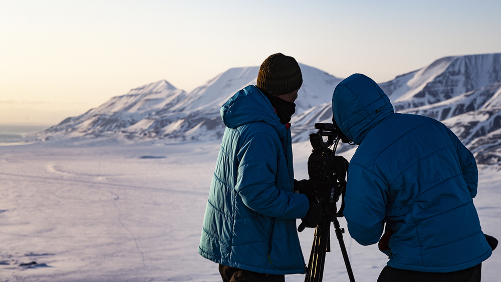 Film shooting in the Arctic