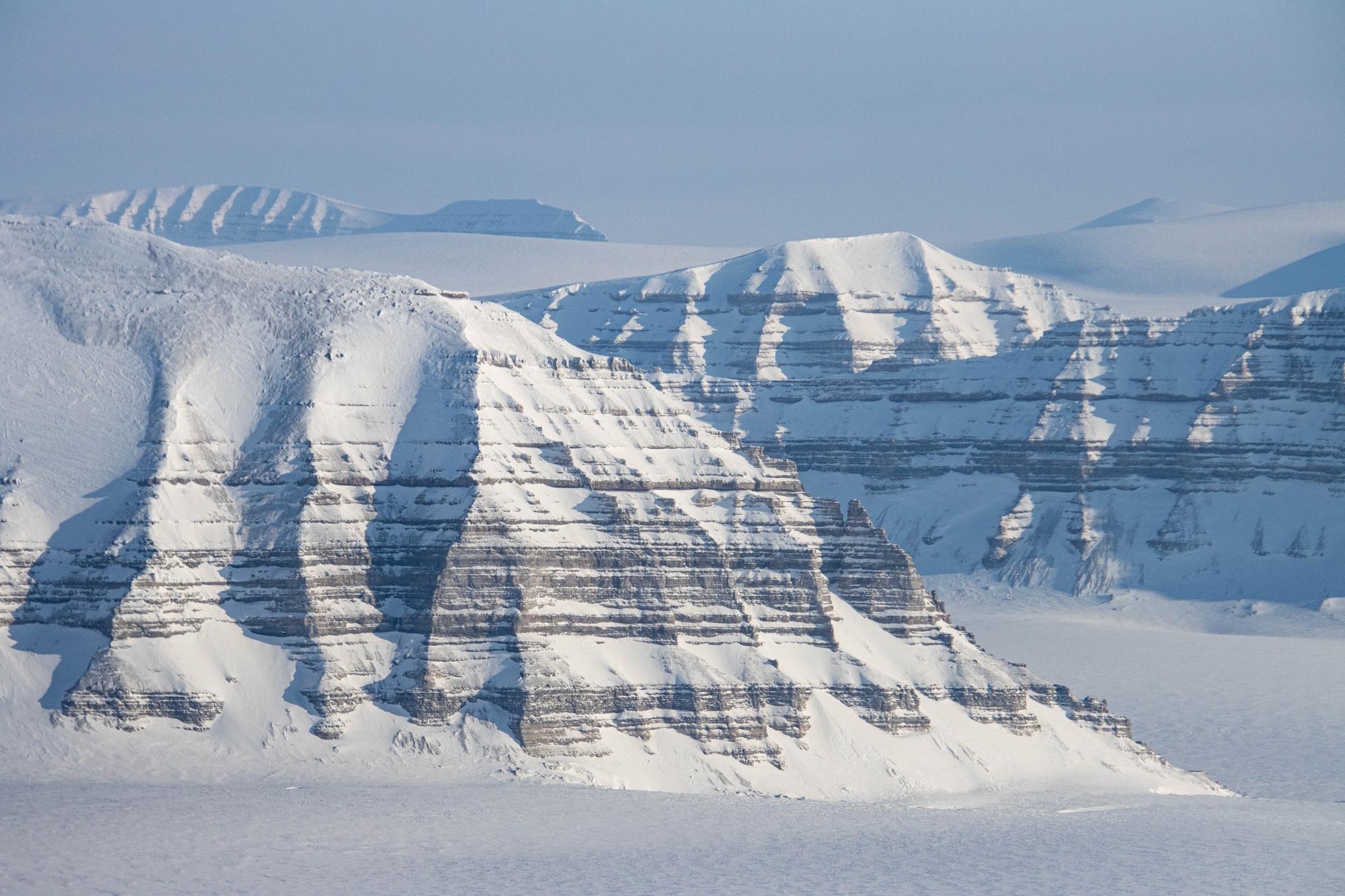 Geologische Formen auf Spitzbergen