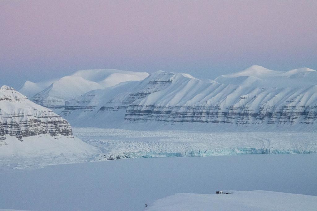 Glacier in winter in the Arctic