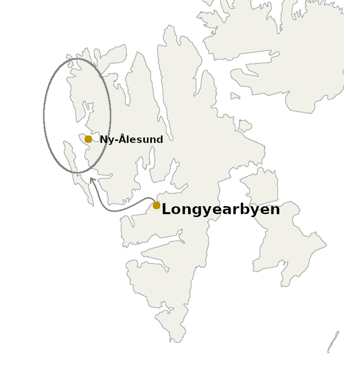 Route Segelschiff Spitzbergen