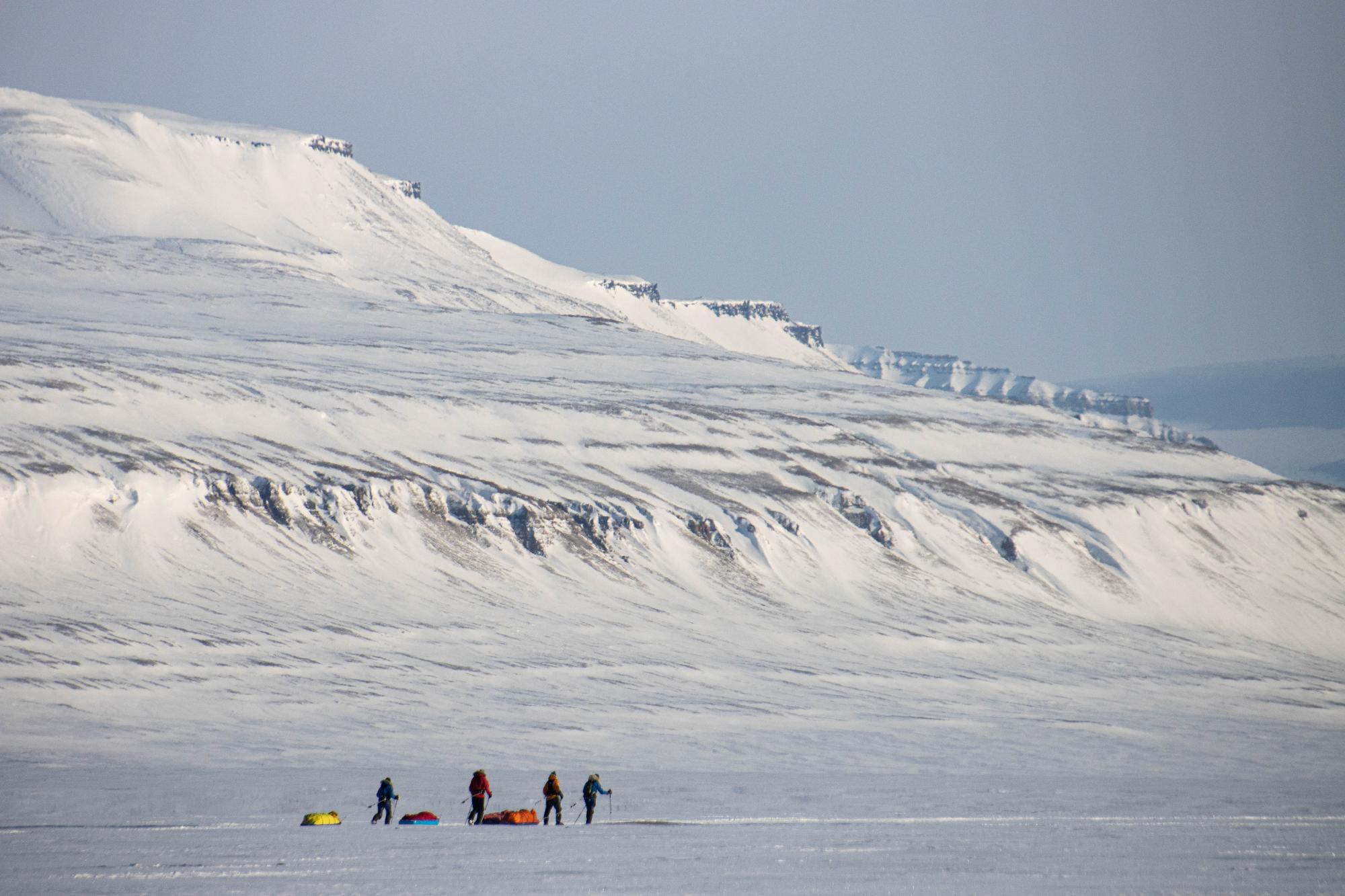 Ski expedition in the Arctic