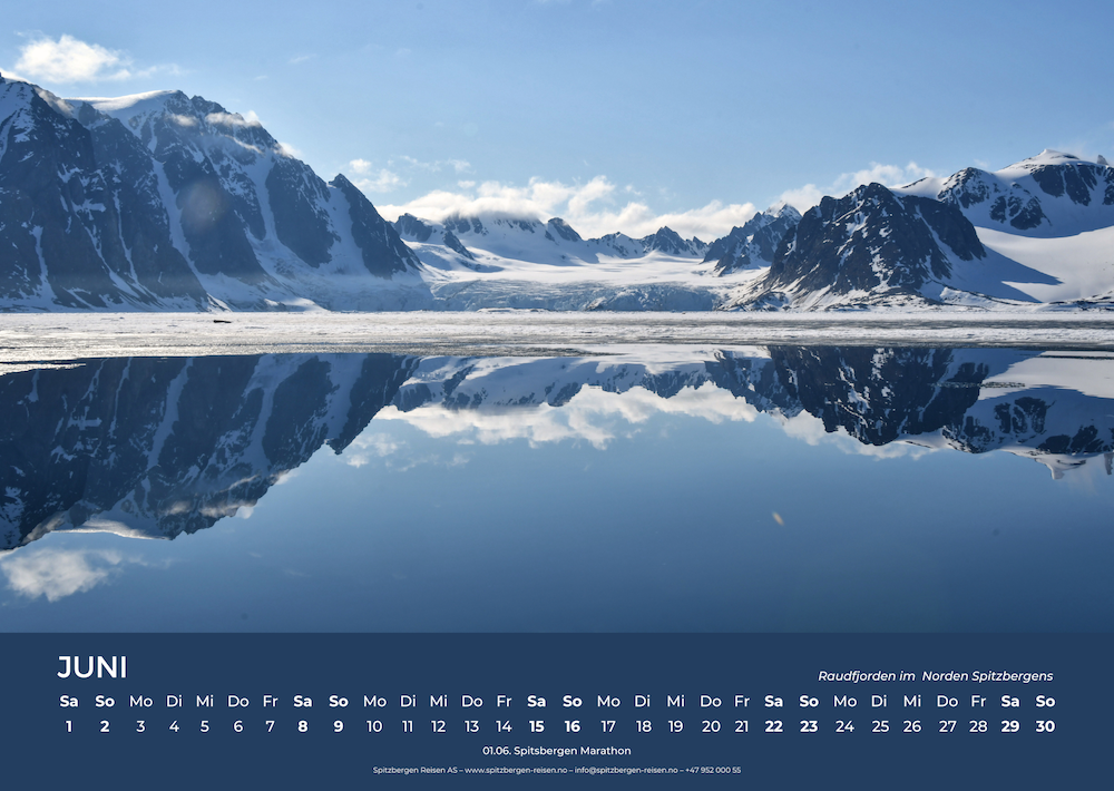 Spitzbergen Wandkalender 2024 Juniblatt
