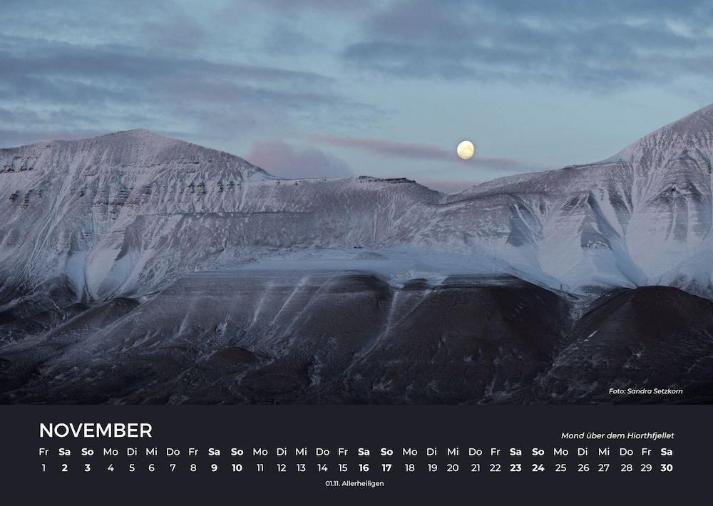 Spitzbergen Wandkalender 2024 November
