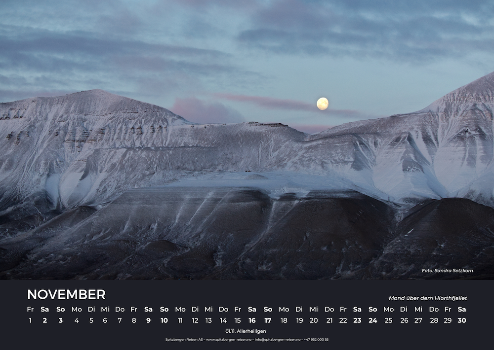 Svalbard Wall Calendar 2024 November