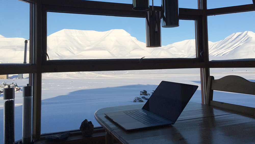 View from an apartment in Longyearbyen